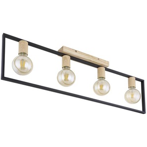 Globo Deckenleuchte , Braun, Schwarz , Holz, Metall , 6.5x26 cm , Lampen & Leuchten, Innenbeleuchtung, Deckenleuchten