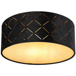 Globo Deckenleuchte, Opal, Schwarz, Metall, Kunststoff, Textil, 10 cm, Lampen & Leuchten, Innenbeleuchtung, Deckenleuchten