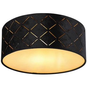 Globo Deckenleuchte, Opal, Schwarz, Metall, Kunststoff, Textil, 10 cm, Lampen & Leuchten, Innenbeleuchtung, Deckenleuchten