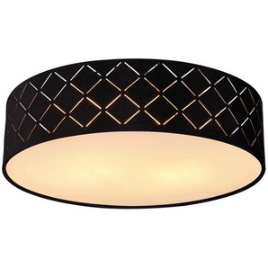 Globo Deckenleuchte Varios, Schwarz, Weiß, Gold, Metall, Kunststoff, Textil, 10 cm, Lampen & Leuchten, Innenbeleuchtung, Leuchten nach Räumen, Esstischlampen