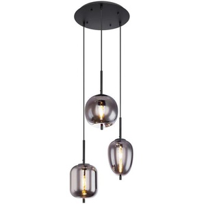 Globo Hängeleuchte, Grau, Schwarz, Metall, Glas, 120 cm, Lampen & Leuchten, Innenbeleuchtung, Hängelampen, Esstischlampen