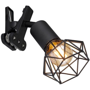Globo Klemmleuchte, Schwarz, Metall, 9.2x18.8x13 cm, Wippschalter, Lampen & Leuchten, Innenbeleuchtung, Tischlampen, Klemmleuchten