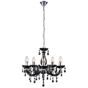 Globo Kronleuchter, Schwarz, Chrom, Kunststoff, Metall, 128 cm, mit Behang, Lampen & Leuchten, Innenbeleuchtung, Hängelampen, Kronleuchter