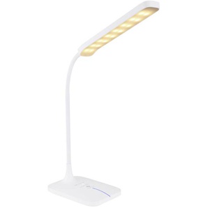 Globo Led-Schreibtischleuchte , Opal , Kunststoff , F , 12.8x69 cm , 3-fach schaltbar, verstellbare Arme, Touch (on/off), Farbtemperaturwechsler , Lampen & Leuchten, Innenbeleuchtung, Tischlampen, Schreibtischlampen