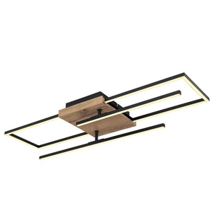 Globo Lighting Deckenleuchte - schwarz - Materialmix - 80 cm - 12 cm - cm 20,0 | Möbel Kraft