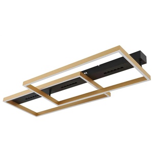 Globo Lighting Deckenleuchte - schwarz - Materialmix - 90 cm - 10,2 cm - cm 39,8 | Möbel Kraft