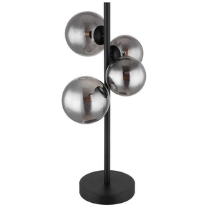 GLOBO LIGHTING LED Tischleuchte RIHA, LED wechselbar, Warmweiß, vier glatte Rauchkugeln