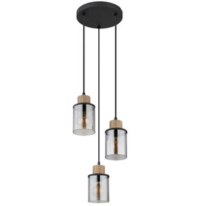 Globo Lighting Pendelleuchte - schwarz - Materialmix - 27 cm - 120 cm - cm 27,0 | Möbel Kraft