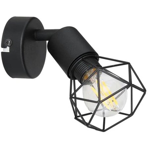 Globo Lighting Wandleuchte - schwarz - Materialmix - 13 cm - 13,5 cm - cm 8,0 | Möbel Kraft