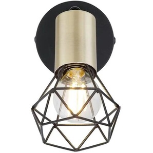 Globo Lighting Wandleuchte - schwarz - Materialmix | Möbel Kraft