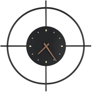 Globo Lighting Wanduhr beleuchtet - schwarz - Materialmix - 50 cm - 5,5 cm - cm 50,0 | Möbel Kraft