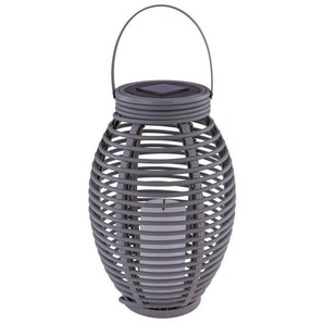 Globo Solarleuchte, Grau, Kunststoff, 35 cm, mit Schalter, Flackerfunktion, Lampen & Leuchten, Außenbeleuchtung, Solarleuchten