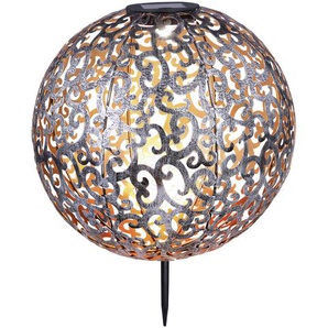 Globo Solarleuchte , Silber , Metall , 40 cm , Lampen & Leuchten, Aussenbeleuchtung, Solarleuchten