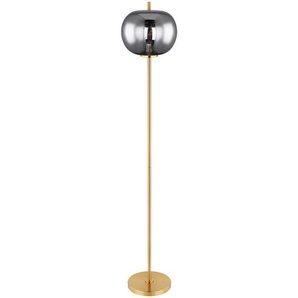 Globo Stehleuchte Blacky I, Messing, Metall, Glas, 160 cm, Fußschalter, Lampen & Leuchten, Innenbeleuchtung, Stehlampen, Stehlampen