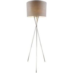 Globo Stehleuchte, Grau, Textil, 160 cm, Kippschalter, Lampen & Leuchten, Innenbeleuchtung, Stehlampen, Stehlampen
