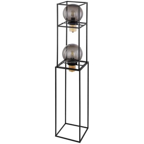 Globo Stehleuchte Hilko, Natur, Schwarz, Holz, Metall, Kunststoff, rechteckig,rechteckig, 23x143 cm, mit Schalter, Lampen & Leuchten, Innenbeleuchtung, Stehlampen, Stehlampen