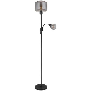 Globo Stehleuchte Giuseppe, Schwarz, Glas, 165 cm, Lesearm, Kippschalter, Flexarm, Lampen & Leuchten, Innenbeleuchtung, Stehlampen, Stehlampen Mit Leselampe