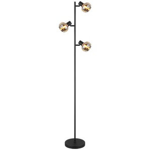 Globo Stehleuchte, Schwarz, Glas, 23x154x25 cm, Fußschalter, Lampen & Leuchten, Innenbeleuchtung, Stehlampen, Stehlampen