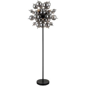 Globo Stehleuchte, Schwarz, Metall, Glas, 155 cm, Lampen & Leuchten, Innenbeleuchtung, Stehlampen, Stehlampen