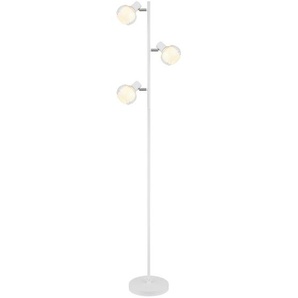 Globo Stehleuchte, Weiß, Glas, 23x154x25 cm, Fußschalter, Lampen & Leuchten, Innenbeleuchtung, Stehlampen, Stehlampen