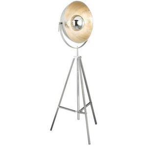 Globo Stehleuchte Xirena, Grau, Silber, Metall, 180 cm, höhenverstellbar, Kippschalter, verstellbare Spotlights, Lampen & Leuchten, Innenbeleuchtung, Stehlampen, Stehlampen