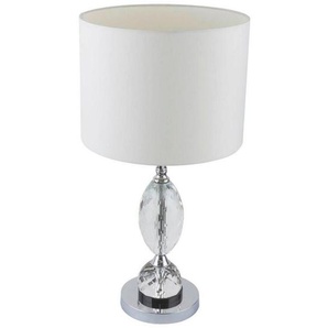 Globo Tischleuchte, Weiß, Textil, 58 cm, mit Schalter, Lampen & Leuchten, Innenbeleuchtung, Tischlampen, Nachttischlampen