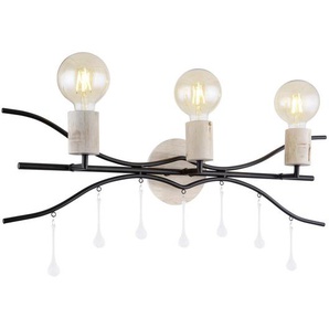 Globo Wandleuchte, Natur, Schwarz, Holz, Metall, Glas, 14.5x30.5 cm, Lampen & Leuchten, Innenbeleuchtung, Spots & Strahler, Wandstrahler