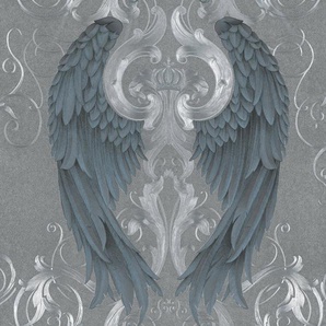 Glööckler Vliestapete Silber-Lila, Blau, ornamental, restlos abziehbar