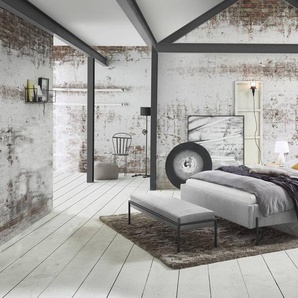 Hasena Polsterbett Gloria, Bezugsfarbe: Pepe grey, Metallfarbe: Anthracit, verschiedene Größen