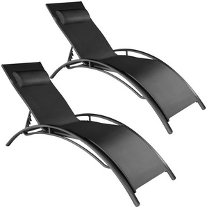 GmbH 2 Gartenliegen aus Aluminium, 5-stufig - schwarz 403067