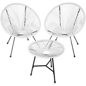 GmbH 2 Gartenstühle Santana mit Tisch - weiß 404411