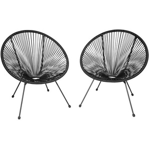 GmbH 2 Gartenstühle Santana Retro im Acapulco-Stil - schwarz 404405