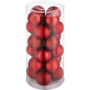 GmbH 24 Christbaumkugeln unzerbrechlich in Rot - rot 403320