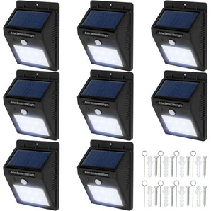 GmbH 8 LED Solar Leuchten mit Bewegungsmelder - schwarz 401738