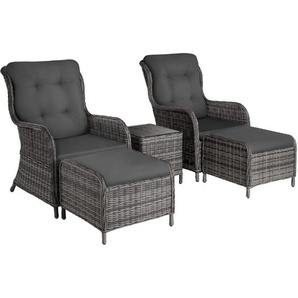 GmbH Aluminium Rattan Sitzgruppe Benissa 2+2 - grau-meliert/grau 405094