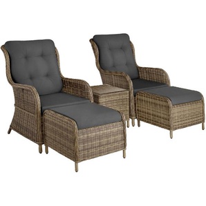 GmbH Aluminium Rattan Sitzgruppe Benissa 2+2 - natur 403352