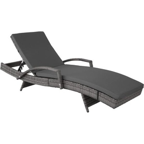 GmbH Aluminium Rattan Sonnenliege Océane - grau 403147