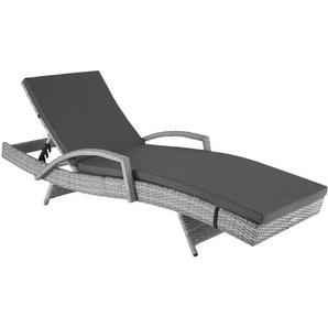 GmbH Aluminium Rattan Sonnenliege Océane - hellgrau 403855