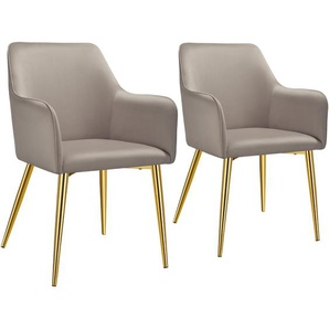 GmbH Armlehnstuhl Avane, Samtoptik, gepolstert - taupe, 2er Set 405475