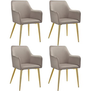 GmbH Armlehnstuhl Avane, Samtoptik, gepolstert - taupe, 4er Set 405497