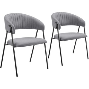 GmbH Armlehnstuhl Bedano, gepolstert, Webstoff, 150 kg - grau, 2er Set 405511