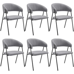 GmbH Armlehnstuhl Bedano, gepolstert, Webstoff, 150 kg - grau, 6er Set 405519