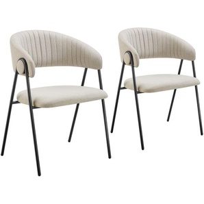 GmbH Armlehnstuhl Bedano, gepolstert, Webstoff, 150 kg - greige, 2er Set 405509