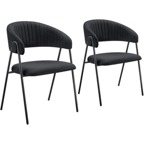 GmbH Armlehnstuhl Bedano, gepolstert, Webstoff, 150 kg - schwarz, 2er Set 405510