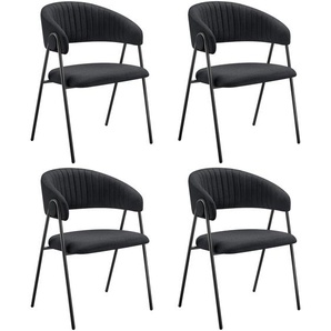 GmbH Armlehnstuhl Bedano, gepolstert, Webstoff, 150 kg - schwarz, 4er Set 405515