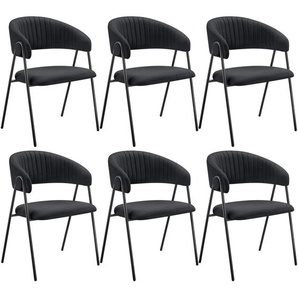 GmbH Armlehnstuhl Bedano, gepolstert, Webstoff, 150 kg - schwarz, 6er Set 405516