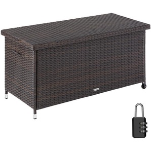 GmbH Auflagenbox Kiruna mit Kunststoffgeflecht, 120x55x61,5cm, 270l - braun 404211
