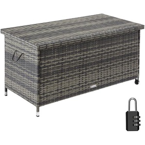GmbH Auflagenbox Kiruna mit Kunststoffgeflecht, 120x55x61,5cm, 270l - grau 404595