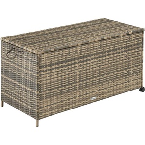 GmbH Auflagenbox Kuusamo mit Aluminiumgestell und Rollen 297l, 117x54x64cm - natur 404556