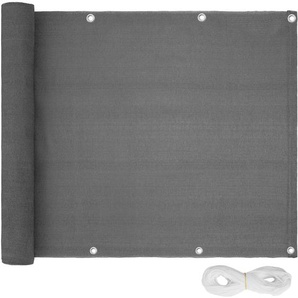 GmbH Balkon Sichtschutz mit metallverstärkten Ösen, Version 2 - grau, 75 cm 402878
